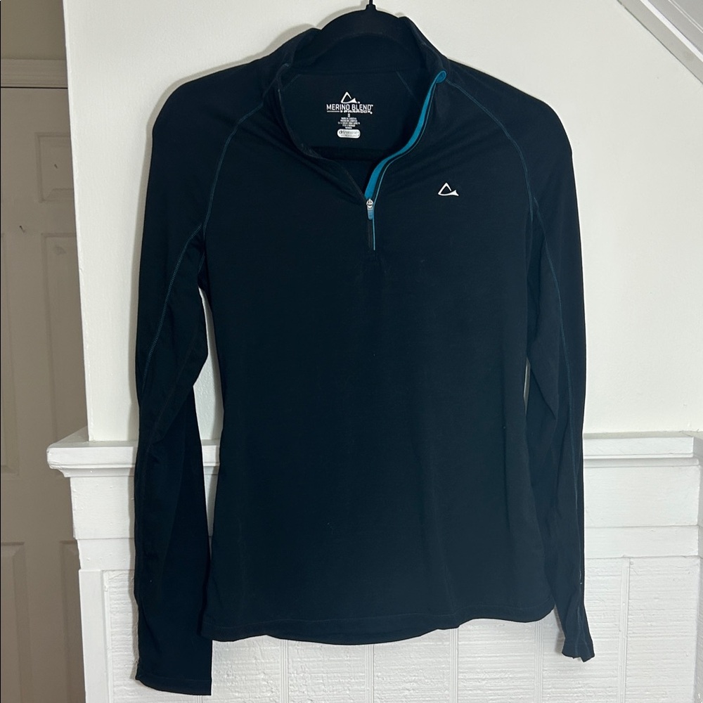 Merino Blend By Paradox Quarter Zip Black Pullover size small